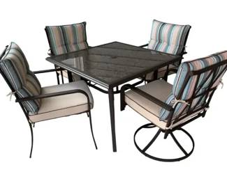 Five Piece Outdoor Patio Table Chairs With Cushions