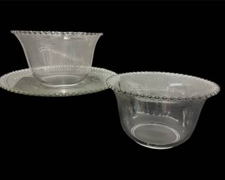 a2 Imperial Glass Ohio Candlewick Punch Bowls Tray