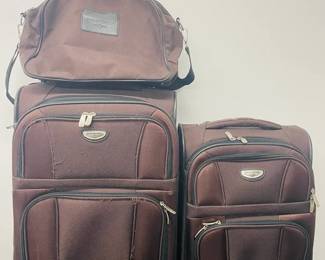 Dockers Brown Canvas 3 Piece Luggage Set