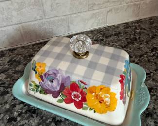 Pioneer Woman Sweet Romance Ceramic Double Stick Butter Dish