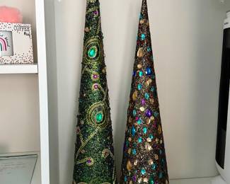 Jeweled Cone trees, similar to Mackenzie-Childs Luxe Peacock Trees