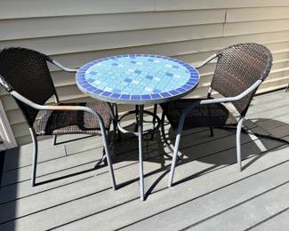 Blue Mosaic Table + 2 chairs