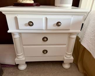 3-drawer (dovetail) white bedside table 30"w x 18"d x 30"h