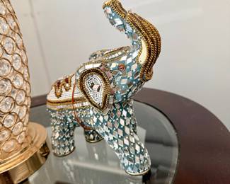 multi-color mosaic elephant