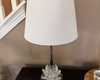 21" crystal cut glass table lamp