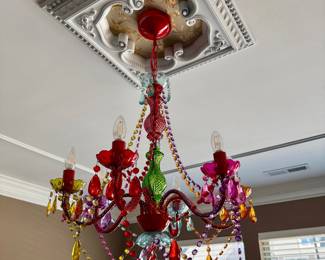 6-light Multi-color "Mardi Gras" Chandelier