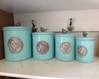 Old Dutch International "Lauren Bluebird" canister set