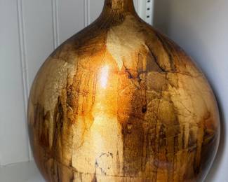 Metallic gold and bronze textured vase