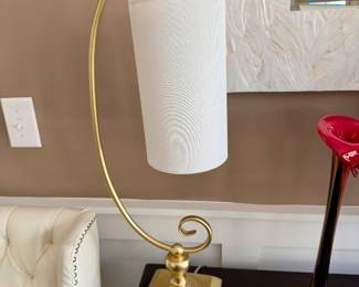 Gold table lamps (sold as a pair)