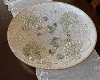 Large beaded decorative bowl