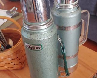 Pair of vintage Stanley thermoses