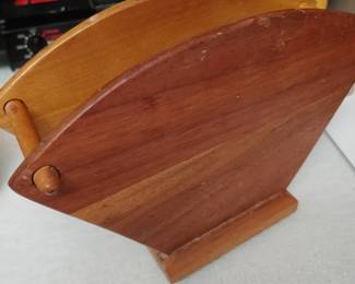 Mid-century wood napkin holder