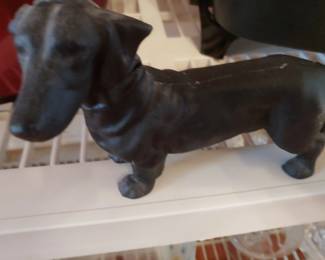 Cast iron dachshund door stop