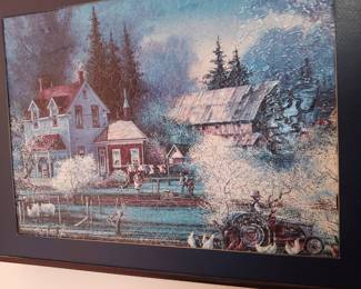 Framed and matted puzzle picture