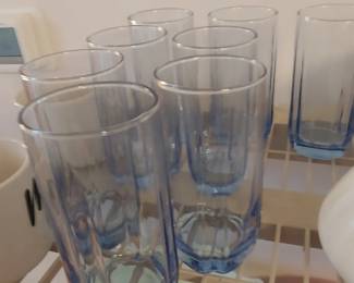 8 vintage Misty Blue Imperial Glass drinking glasses