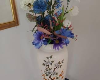White floral vase