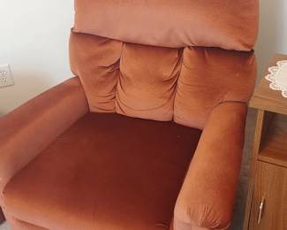 Burnt orange fabric recliner excellent condition