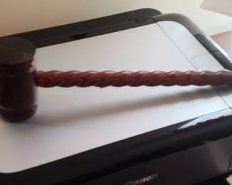 Barley twist wood judges mallet