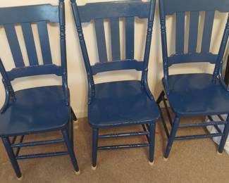 304 Oak blue kitchen chairs