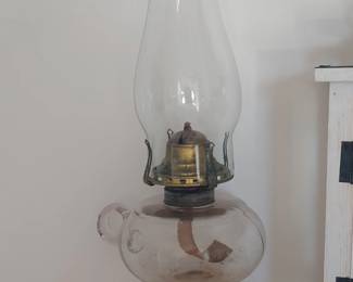 Two of two vintage oil lamps