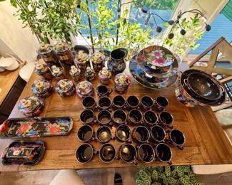 Black flower market collection (other than dishes and bowls. Multiples of cake stands)