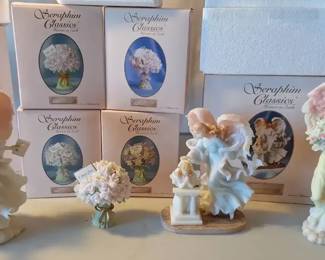 Seraphim Classics Dreams Come True Graduation, Communion Girl, Blessed At Birth, And 4 Bouquets
