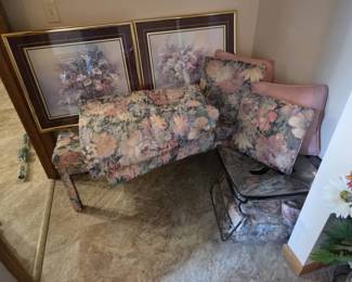 Floral Bedding, Bench, Artwork Curtains