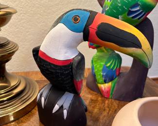 Balsa wood toucan piece, painted 