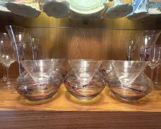 Martini wine chillers, Romanian glass