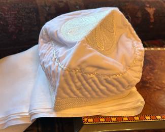 Kufi and shawl, finely woven