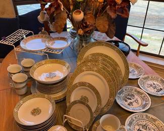 French riddle plates, mikasa “summer bouquet” plate set 