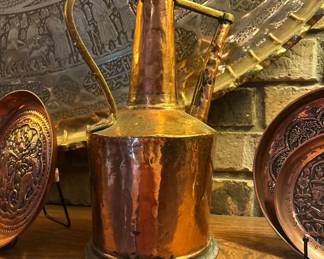 Vintage hammered copper pitcher