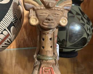 Aztec clay flutes, phallic clay flute - pre-columbian style