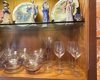 Swarovski crystal wine glasses and Romanian martini chillers 