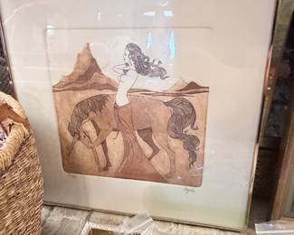 Fantasy print or engraving, artist signed 