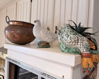 antique hammered copper pot