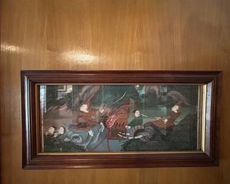 Thai Buddhist art, silk lithograph 