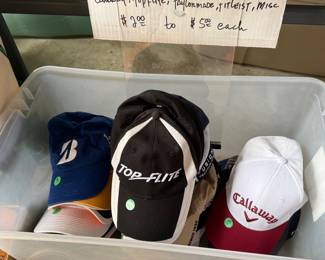 Large selection of golf hats 