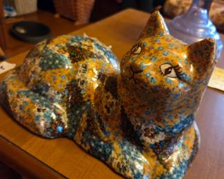 #70	Heavy Ceramic Decoupage Cat Door Stop	 $20.00 