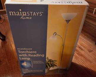 #5	Mainstays Home Floor Lamp w/2 Lights in Box 	 $45.00 