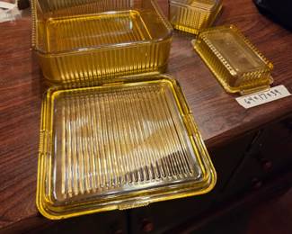 #79	Set of 2 Amber Refrigerator Dishes	$20.00
