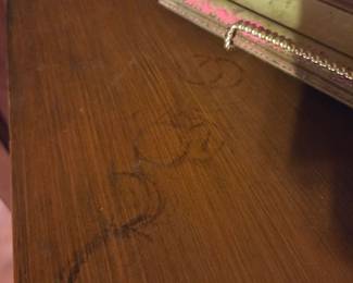 #45	Wooden Painted Dresser w/3 Drawers (as is stain on top) - 42x17x35	 $65.00 