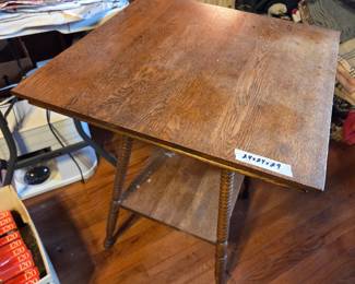 #37	Wood Radio Table w/shelf (as is finish on top) - 24x24x29	 $75.00 