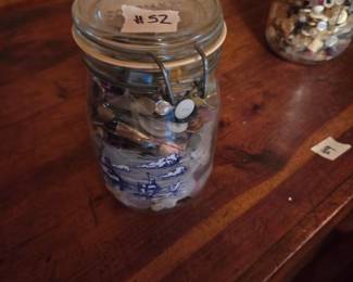 #52	Glass Jar full of Loose Buttons	 $20.00 
