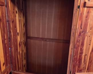 #7	Cedar Armoire w/hanging Rod - Upstairs You Move Down - 34x22x67	 $75.00 