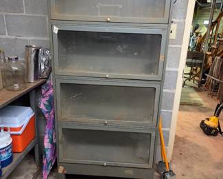 #118	Metal  Barrister w/Sliding Glass Doors 4 Drawers - 33x13x73	 $250.00 