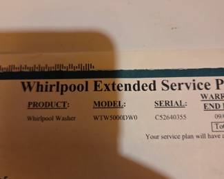 #73	Whirlpool Washer  - HE 	 $100.00 