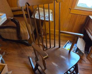 #61	Wood Rocking Chair w/spindle Back (some wear)	 $60.00 