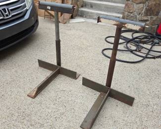 #176	Heavy Pair of Hardware Rollers - adjustable current at 37" Tall - Solid	 $75.00 