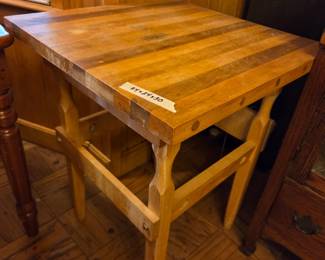 #100	Wood Butcher Block Island Center - 24x24x30 (as is some finish issues)	 $75.00 